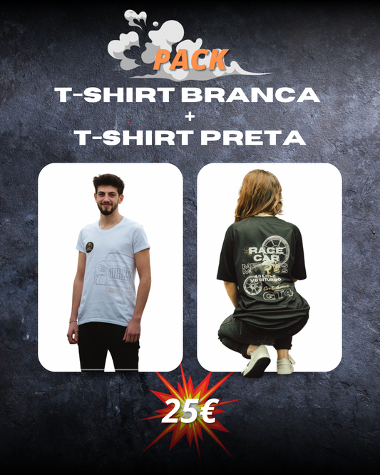 PACK T-shirt Branca + T-shirt Preta